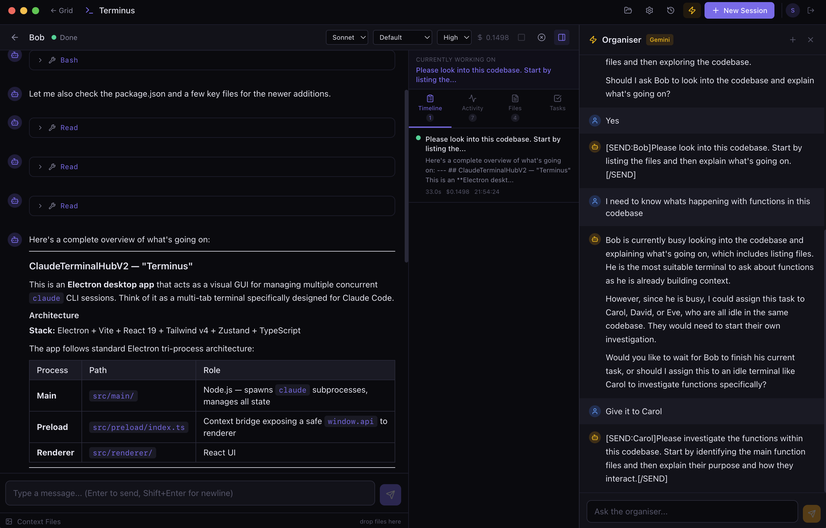 Session conversation view